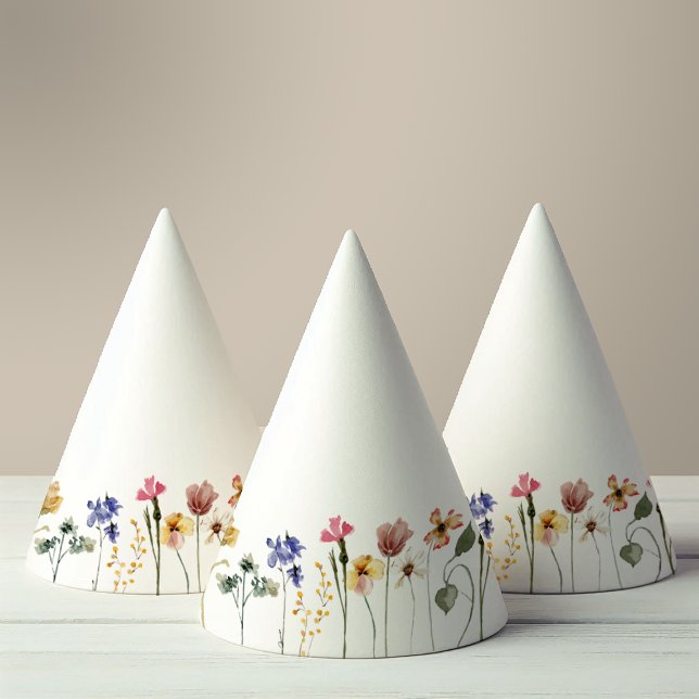 Chapéu De Festa Aniversário Colorido de Flor Selvagem (Criador carregado)