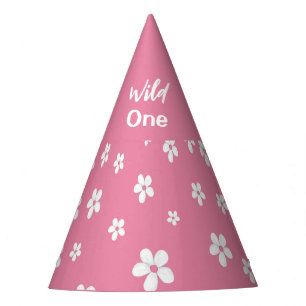 Chapéu De Festa Aniversário da Garota Cinzenta Rosa-Rosa-Rosa-Rosa