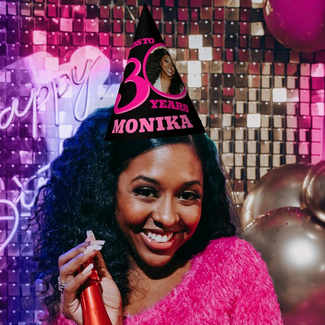 Chapéu De Festa aniversário de 30 anos personalizado foto rosa-ros (Criador carregado)