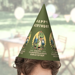 Chapéu De Festa Aniversário de Campanha Personalizado por Dinossau