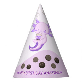 Chapéu De Festa Aniversário de criança de chá, axolotl, roxo, em f