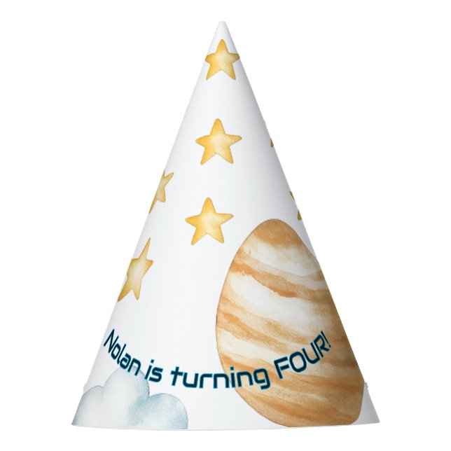 Chapéu De Festa Aniversário de criança de Espaço Cósmico | Foguete (Frente)