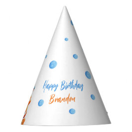 Chapéu De Festa Aniversário de criança de golfinho de coral azul e