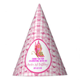 Chapéu De Festa Aniversário de uma borboleta elegante, roxa e cor-