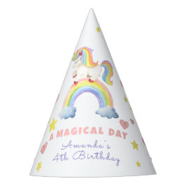 Chapéu De Festa Aniversário Dia Mágico Arco-íris Unicórnio