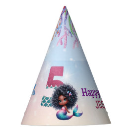 Chapéu De Festa Aniversário do 5 de Sereia Afro-Americano