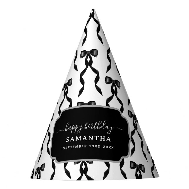 Chapéu De Festa Aniversário do Arco Preto rico (Frente)