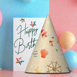 Chapéu De Festa Aniversário do Farol de Boho Náutico