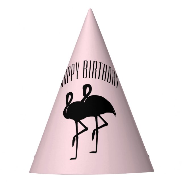 Chapéu De Festa Aniversário do Flamingo Rosa (Frente)