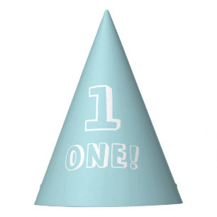Chapéu De Festa Aniversário do número personalizado azul-claro m