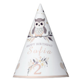 Chapéu De Festa Aniversário do Pastel Boho Owl e Balões
