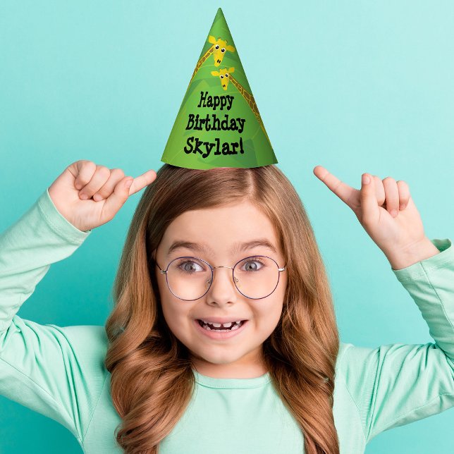 Chapéu De Festa Aniversário do tema Safari- girafas (Criador carregado)