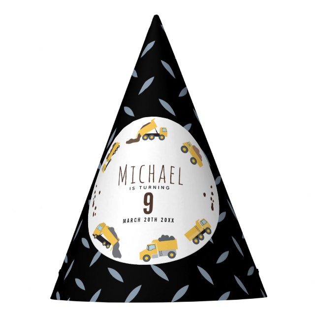 Chapéu De Festa Aniversário dos Caminhões de Construção de Bombard (Frente)