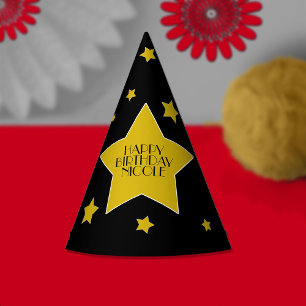 Chapéu De Festa Aniversário Dourado de Hollywood do feliz