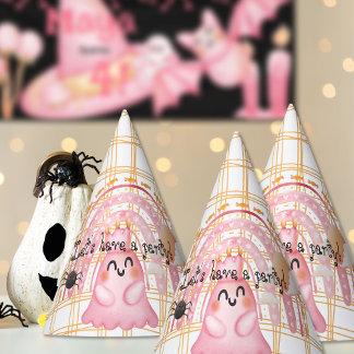 Chapéu De Festa Aniversário fantasma cor-de-rosa-halloween e anive