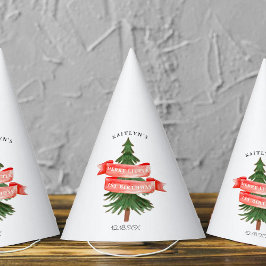 Chapéu De Festa Aniversário Pequeno da Feliz de Pinheiros com Aqua