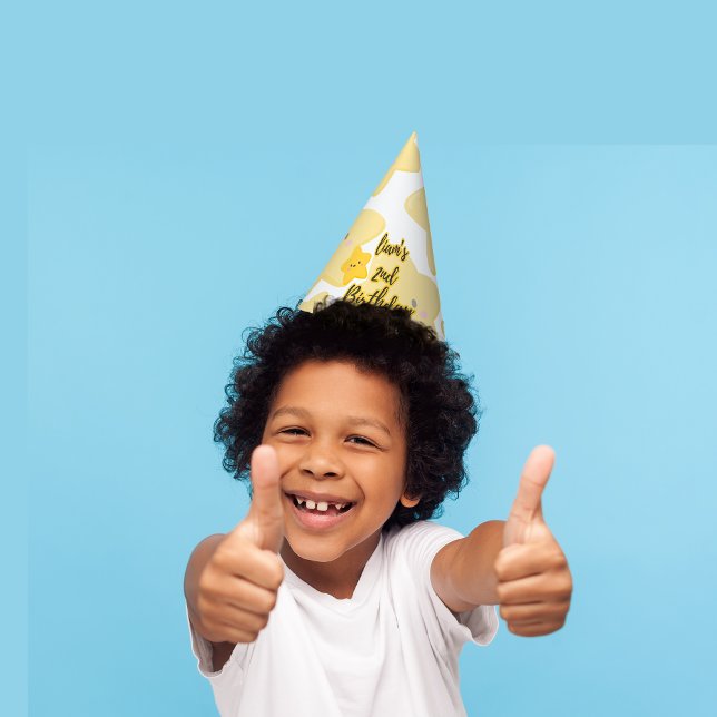 Chapéu De Festa Aniversário personalizável de estrela lúdica amare (Criador carregado)