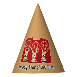 Chapéu De Festa Ano do Dinheiro da Sorte Vermelha Chinesa do Envel