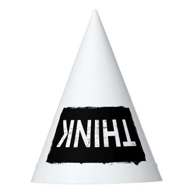 Chapéu De Festa Apenas pense... Boné Dunce Estúpido Engraçado Dumb (Frente)