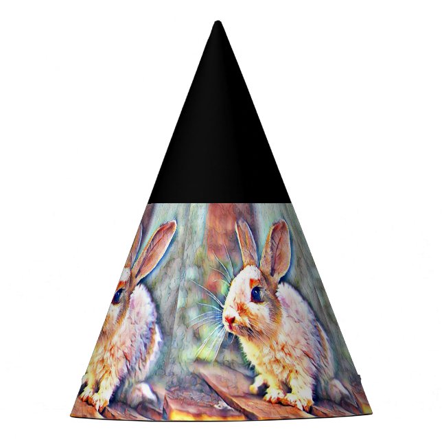 Chapéu De Festa aquarell bunny (Frente)