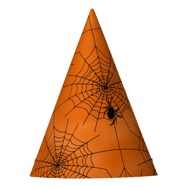 Chapéu De Festa Aranha Halloween com aranha em laranja (Frente)