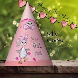 Chapéu De Festa Arco Rosa primeiro aniversario de Ganso do bobo
