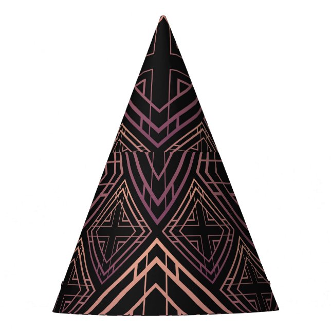 Chapéu De Festa Art Deco Black-Dourado Elegance (Frente)