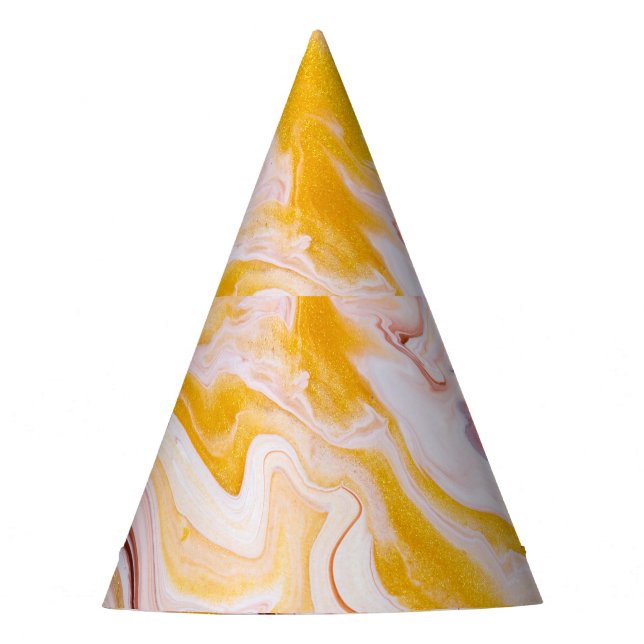 Chapéu De Festa Arte fluida: textura abstrato iridescente. (Frente)