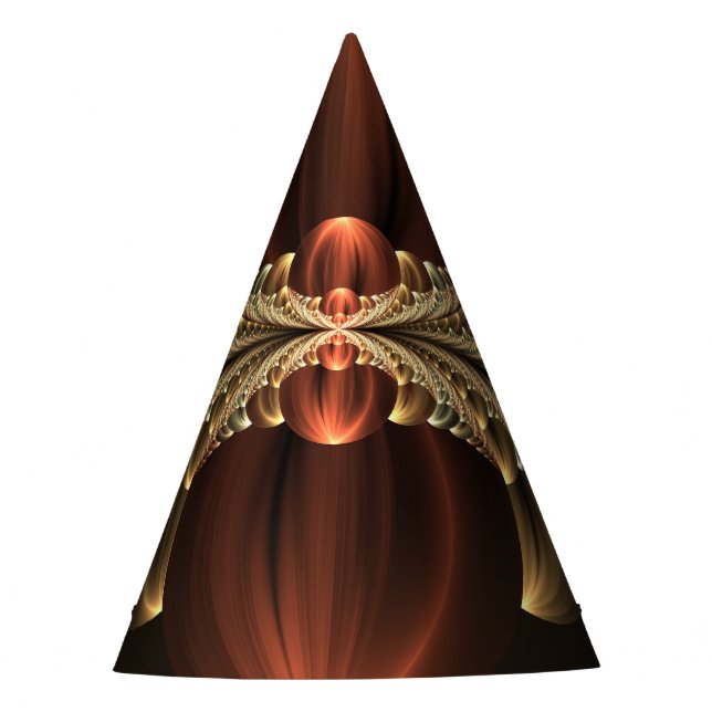 Chapéu De Festa Arte fractal abstrato brilhante de construção de f (Frente)