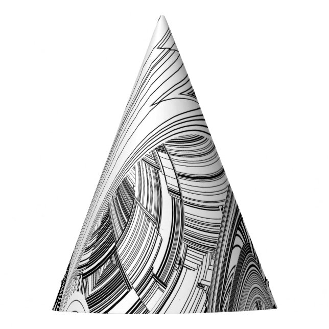 Chapéu De Festa Arte Moderna Criativa Preta e Branca (Frente)