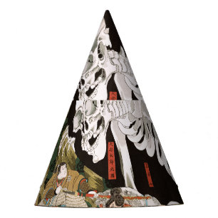 Chapéu De Festa Arte Ukiyo-e Vintage de Espectro Esqueleto de Kuni