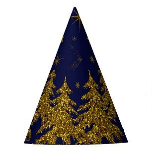 Chapéu De Festa Árvore de Natal pouco Dourada, estrelas, neve em