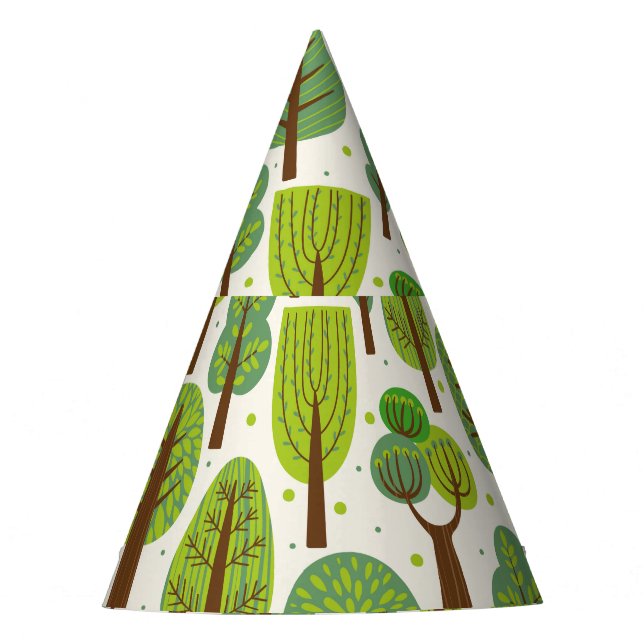 Chapéu De Festa Árvores de Verão: Padrão Verde Invisível (Frente)