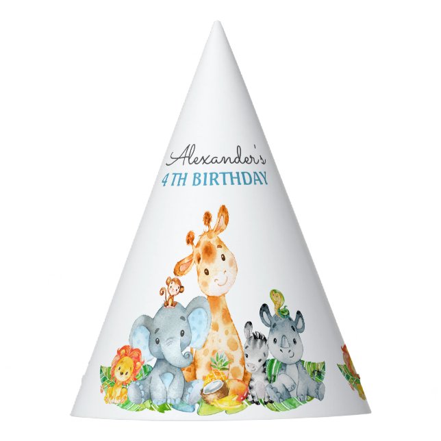 Chapéu De Festa Aves da Selva Safari Cute Safari (Frente)