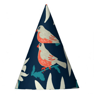 Chapéu De Festa Aves Florais: Design de Vintage Insolável.