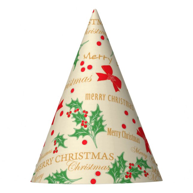 Chapéu De Festa Azevinho de Natal e Fita (Frente)