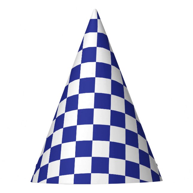 Chapéu De Festa Azul e branco verificados (Frente)