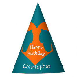 Chapéu De Festa Azul e cavalo personalizado laranja