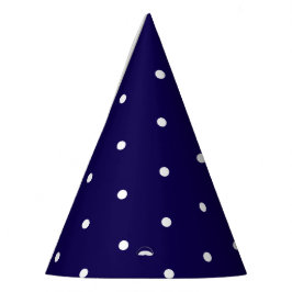 Chapéu De Festa Azul Escuro com Estilo de Ponto Branco
