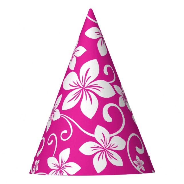 CHAPÉU DE FESTA AZUL HAWAII (ROSA INTENSO) (Frente)
