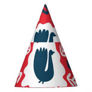 Chapéu De Festa Azulejo de Natal Folk Doodle Art