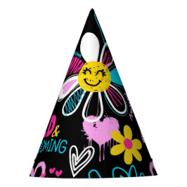 Chapéu De Festa Babador de Bebê com Padrão de Grafite de Flor Sorr