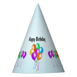 Chapéu De Festa Balões Brilhantes de Aniversário Várias Cores em A