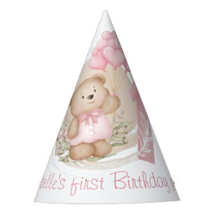 Chapéu De Festa Balões do Coração do Urso de Coração de Cute de An