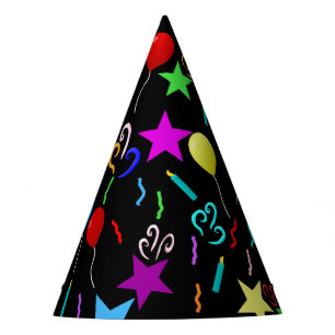 Chapéu De Festa Balões e estrelas de festa coloridos