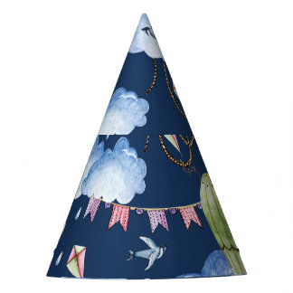 Chapéu De Festa Balões Whimsical: Padrão de Nuvem de Aquarela