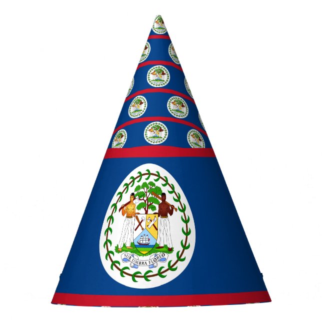 Chapéu De Festa Bandeira de Belize (Frente)