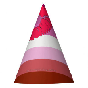 Chapéu De Festa Bandeira do orgulho lésbico de batom SlipperyJoe f