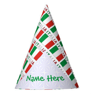 Chapéu De Festa Bandeira Italiana Itália Personalizada em Verde Ti