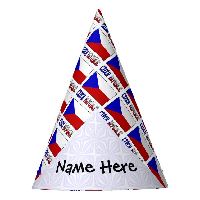 Chapéu De Festa Bandeira Tcheca República Tcheca Personalizada em  (Frente)